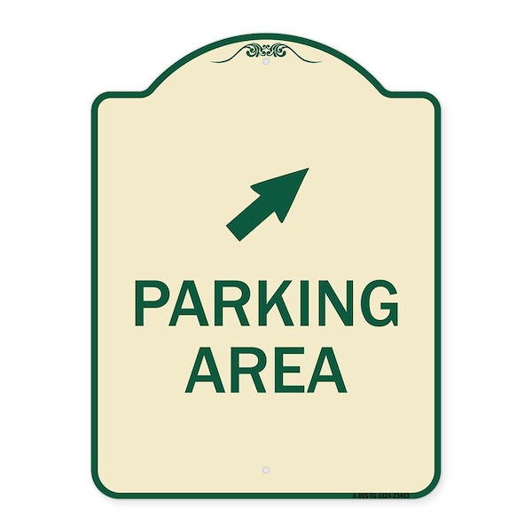 Signmission Parking Area W/ Upper Right Arrow Heavy-Gauge Aluminum Architectural Sign, 24" x 18", TG-1824-23463 A-DES-TG-1824-23463 - main